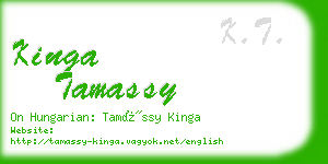 kinga tamassy business card